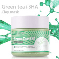 mascarilla de barro de arcilla de cara de parada de acné de té verde